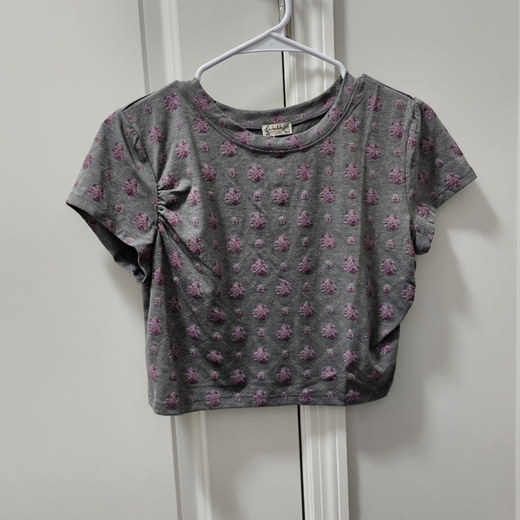 Free People Mix it Up Baby Tee in Charcoal Combo - Picture 5 of 9